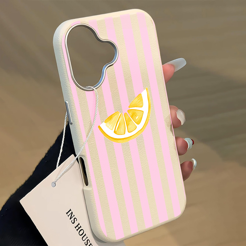 Xiaomi Phone Accessories - Limon Pembesi Çizgili Telefon Kılıfı Xiaomi