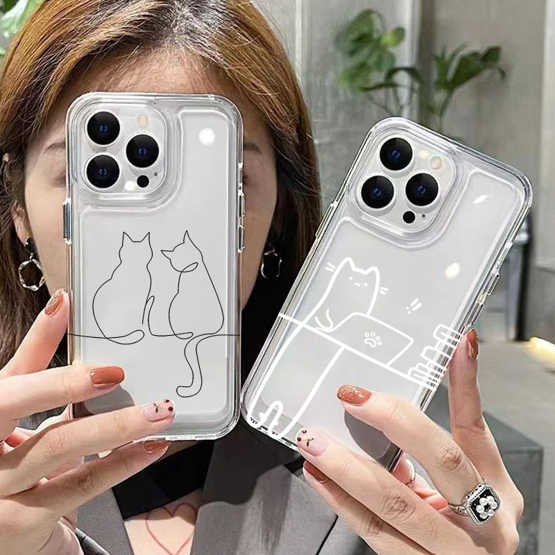 Xiaomi Phone Accessories - Sevimli Çizgili Kedi Tasarımlı Darbeye Dayanıklı