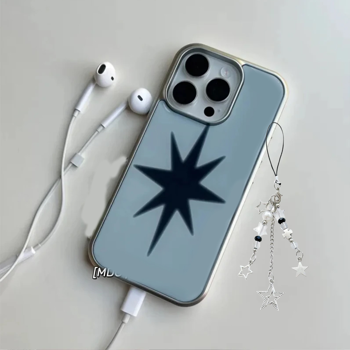 Y2K Phone Accessories - Blue Star Kore Tarzı Yaratıcı Gelişmiş