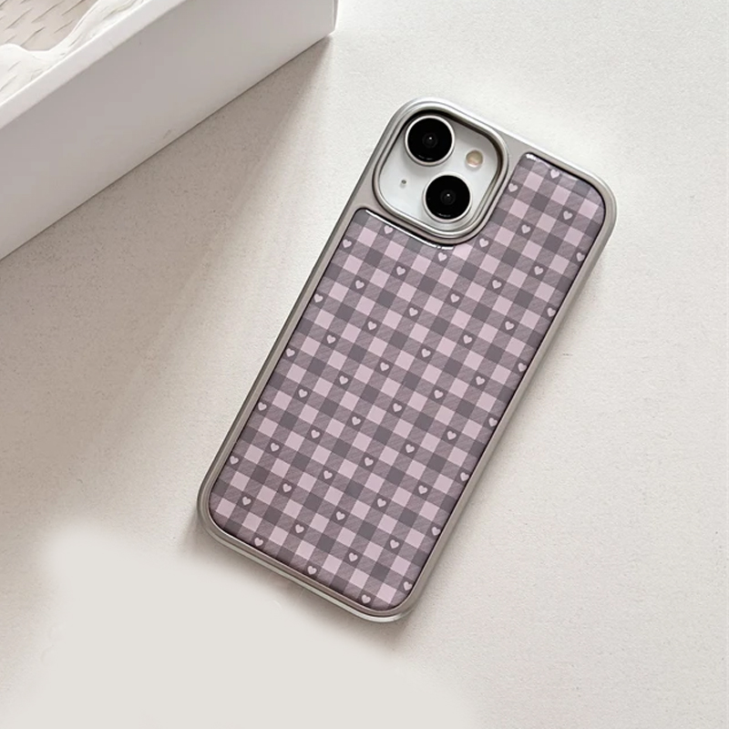 Pembe Mor Kalp Şeklinde Kareli - Y2K Phone Accessories incelemesi ve fiyatı